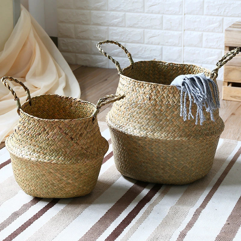 Willow Sea Grass Wicker Storage Basket