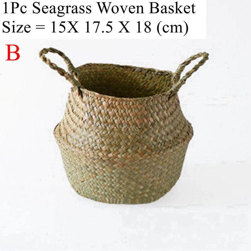 Kauna Sea Grass Wicker Storage Basket - Wide