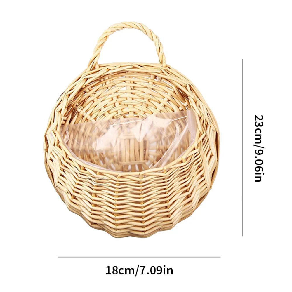 Handmade Wicker Rattan Hanging Planter Basket