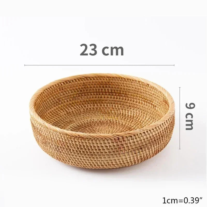 Circular Rattan Storage Basket
