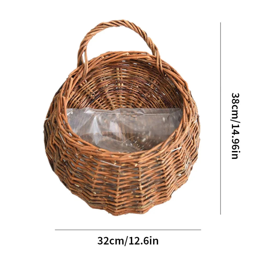 Handmade Wicker Rattan Hanging Planter Basket