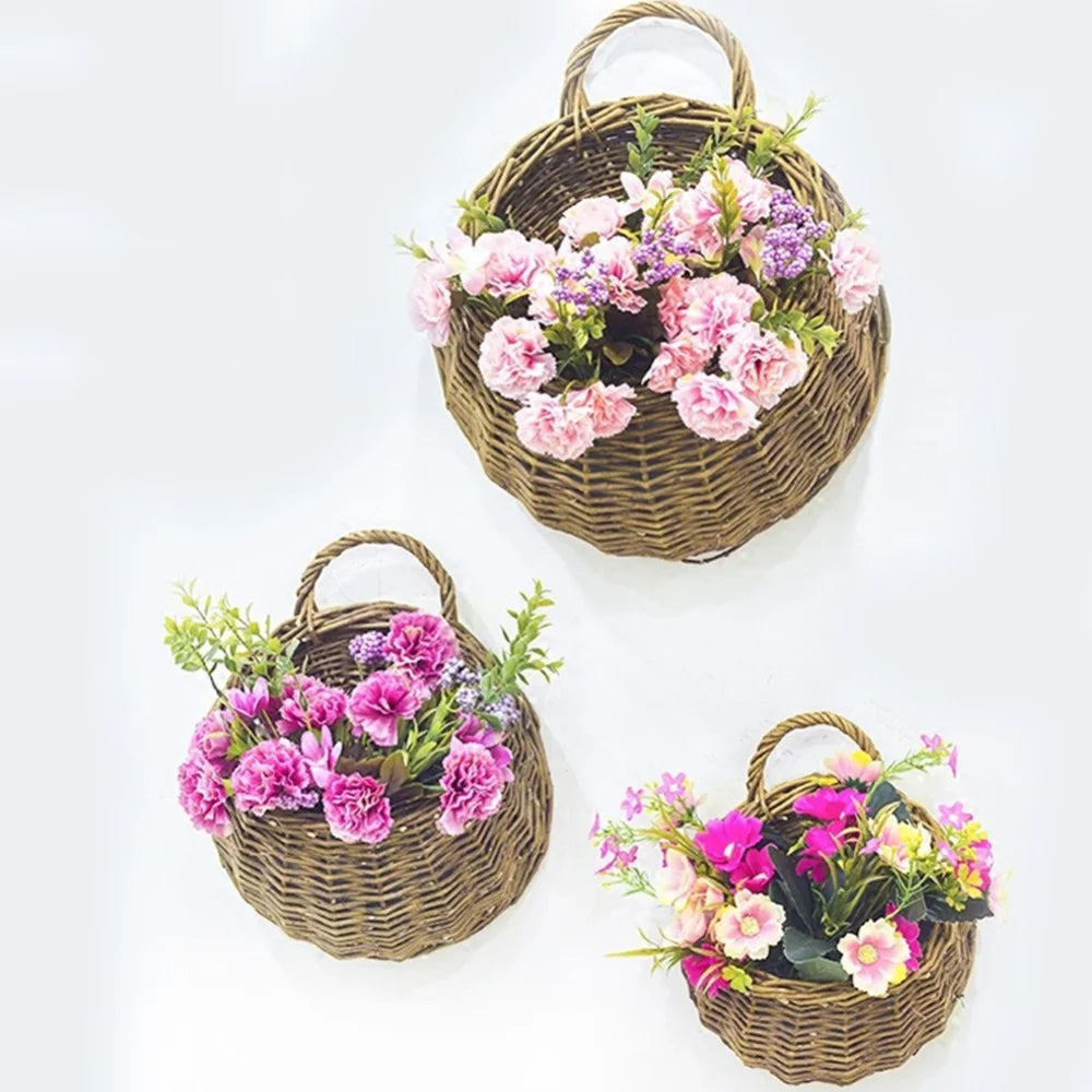 Handmade Wicker Rattan Hanging Planter Basket