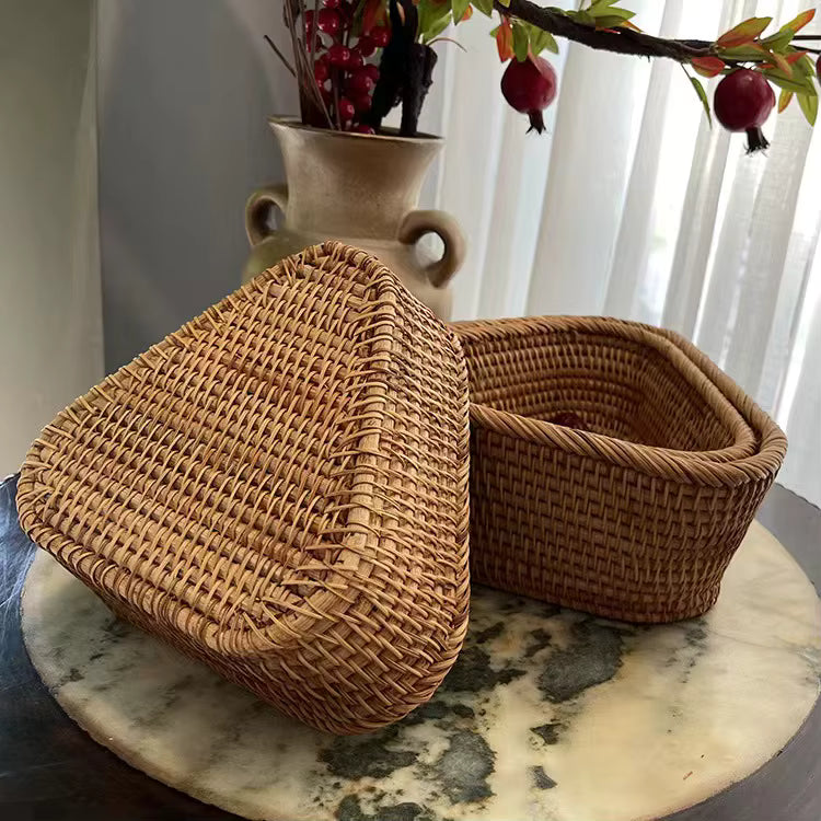 Triangular Rattan Storage Basket - small