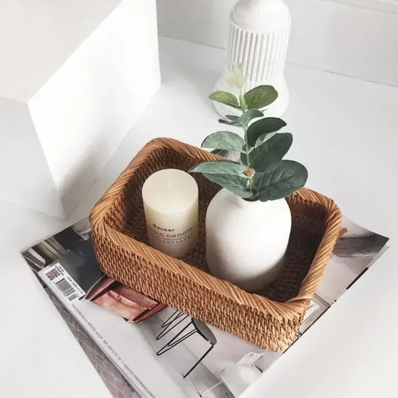 Rectangular Rattan Storage Basket