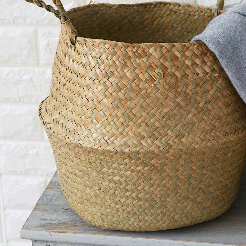 Kauna Sea Grass Wicker Storage Basket - Wide