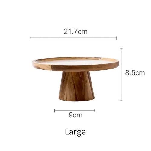 KEMORELA High Stand Wooden Cake Plate