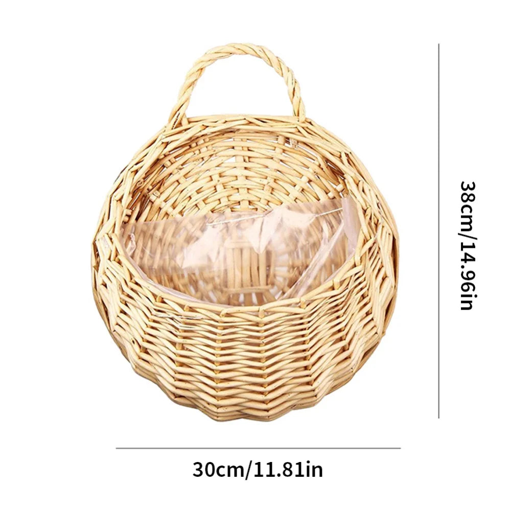 Handmade Wicker Rattan Hanging Planter Basket