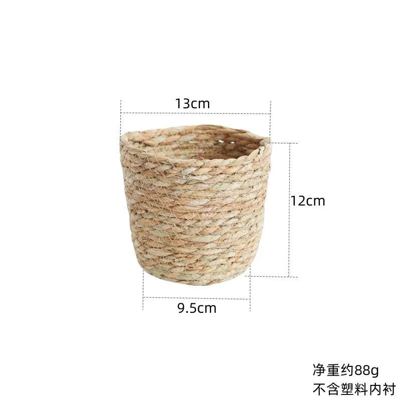 Straw Weaving Flower Plant Pot - Mini
