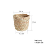 Straw Weaving Flower Plant Pot - Mini
