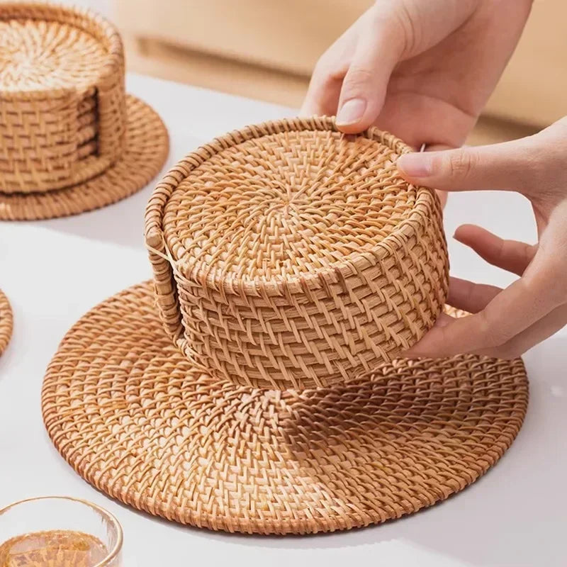 Handmade Rattan Non-Slip Coaster