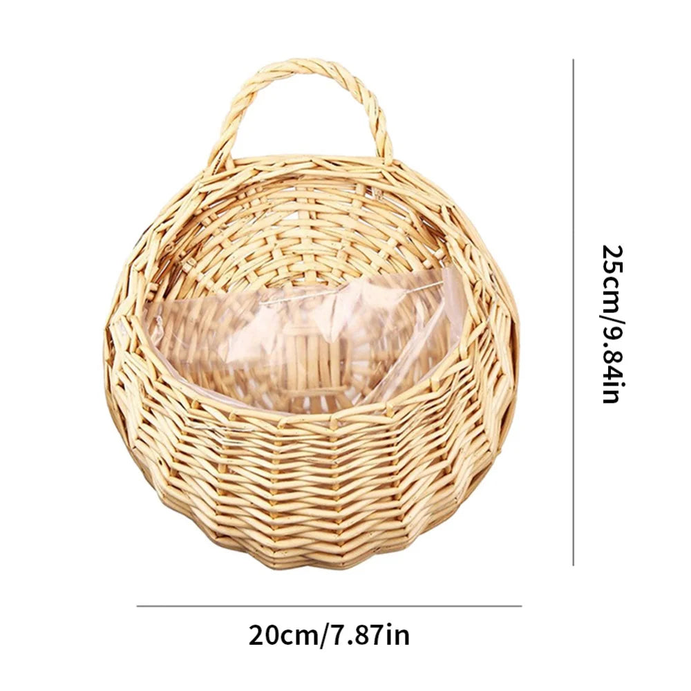 Handmade Wicker Rattan Hanging Planter Basket