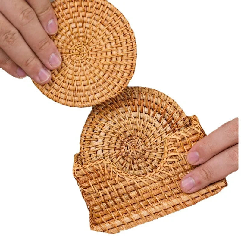 Handmade Rattan Non-Slip Coaster