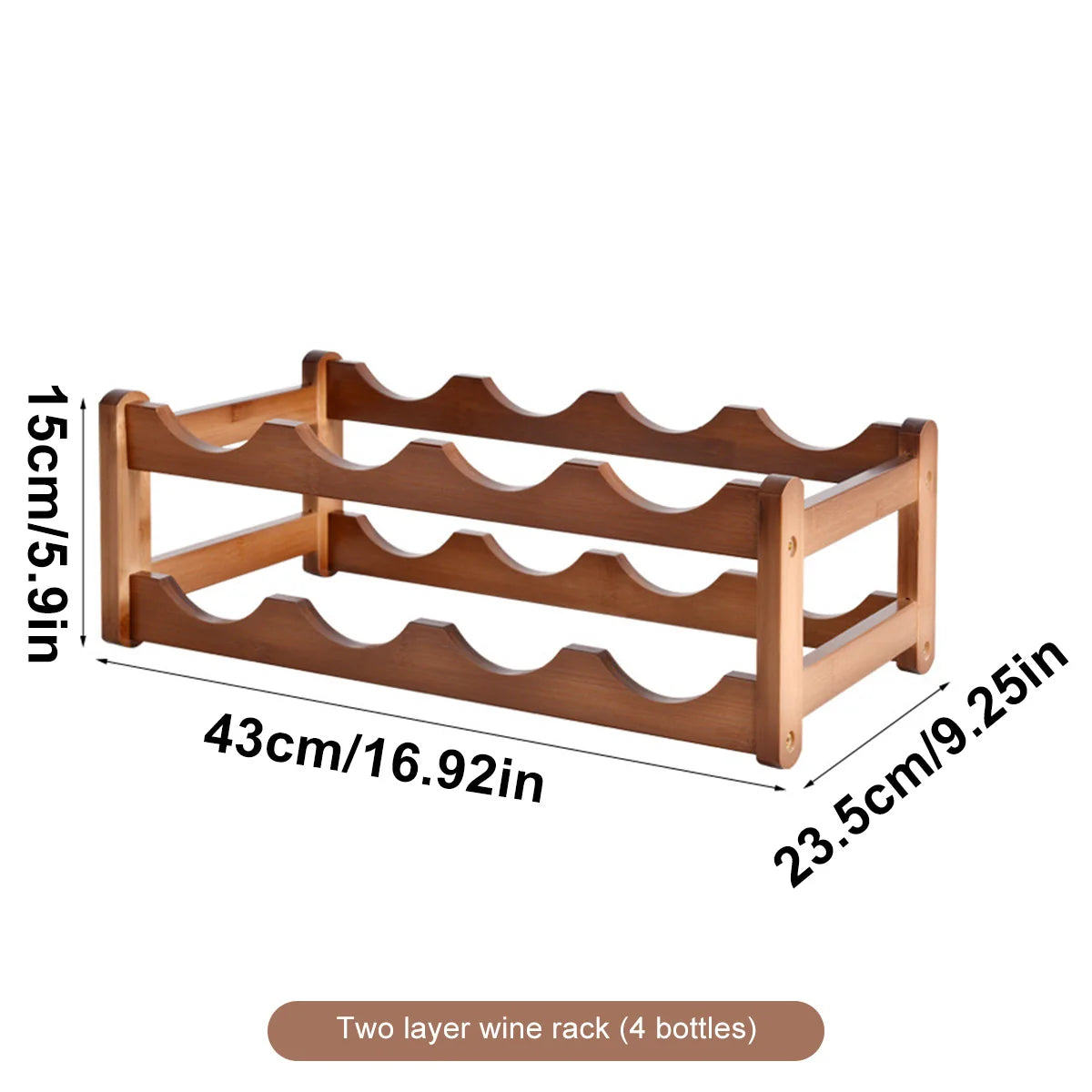 Two-Tier Bamboo Wine Rack