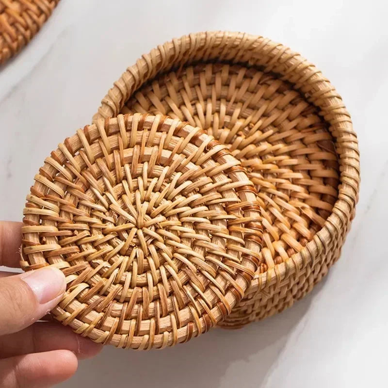 Handmade Rattan Non-Slip Coaster
