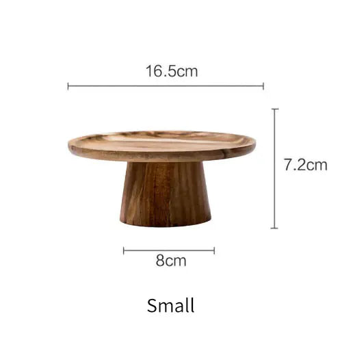 KEMORELA High Stand Wooden Cake Plate