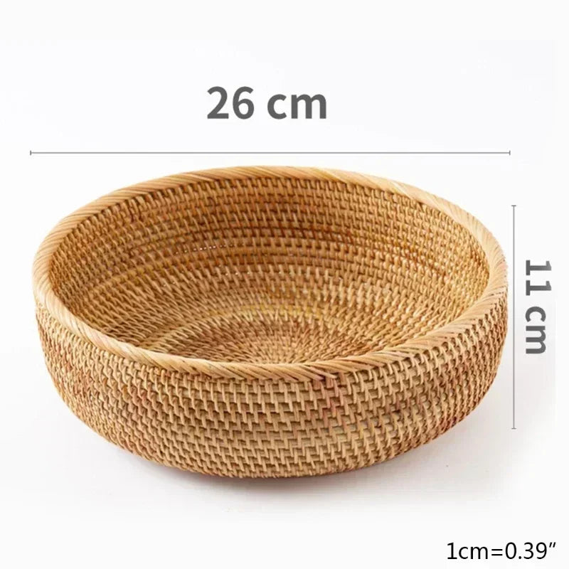 Circular Rattan Storage Basket