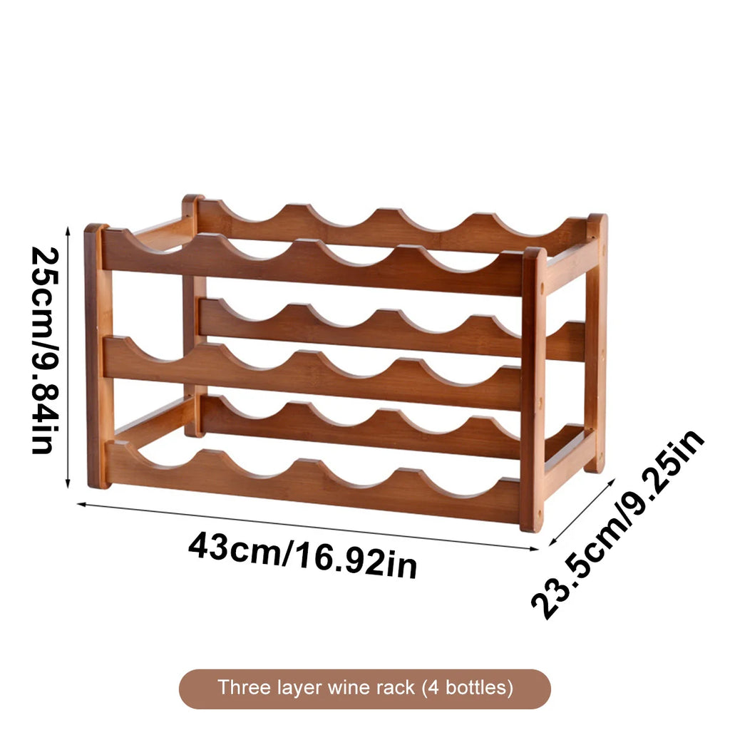 Three Tier Bamboo Wine Rack