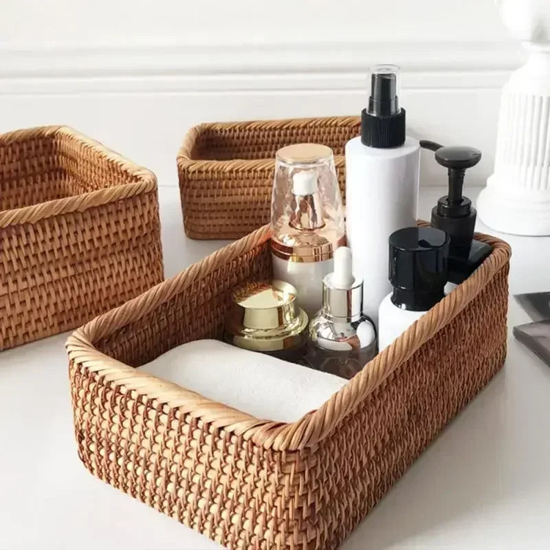 Rectangular Rattan Storage Basket