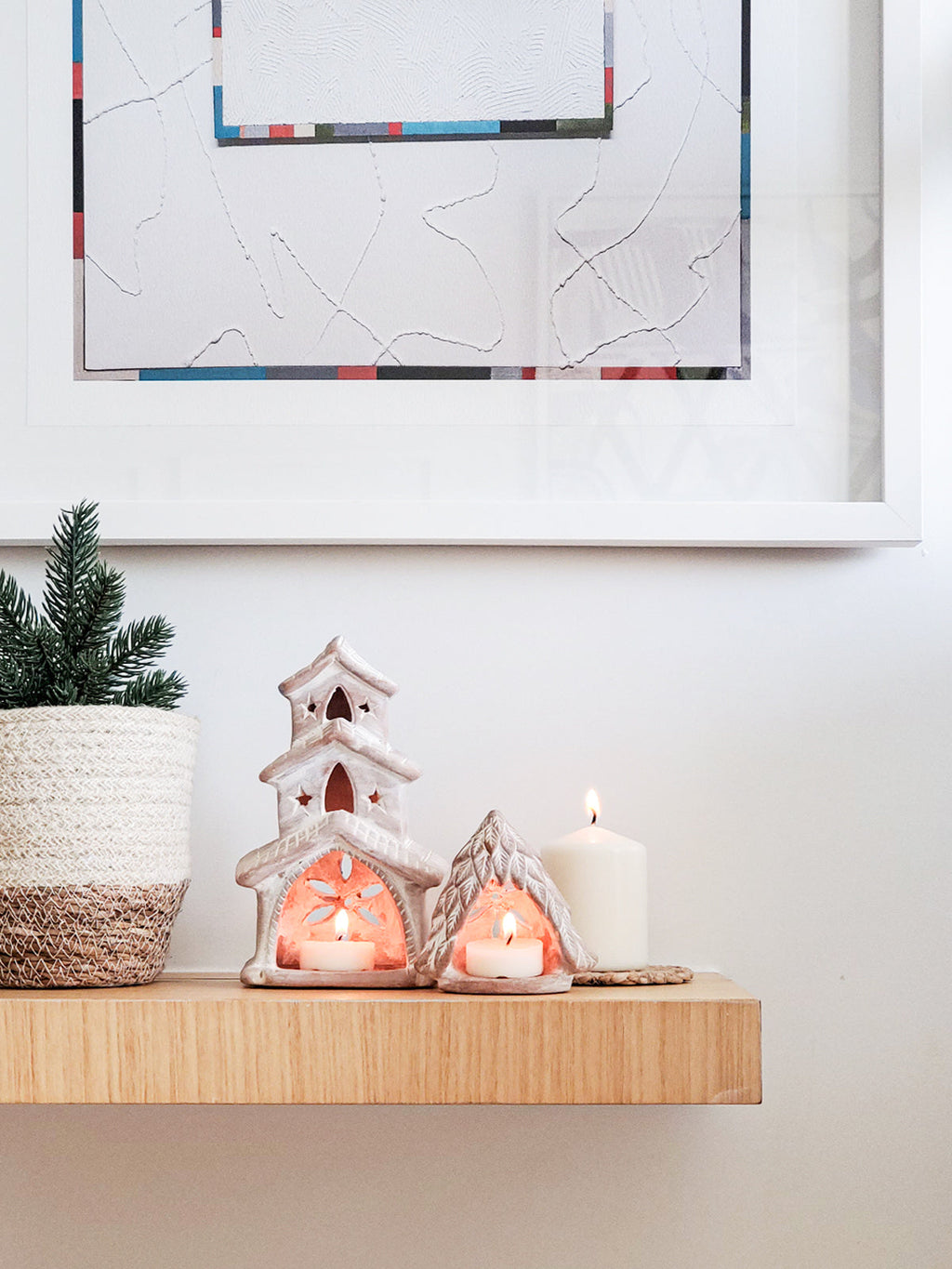 Cozy Glow Terracotta Tea Light Holder - House