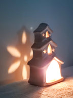 Cozy Glow Terracotta Tea Light Holder - House