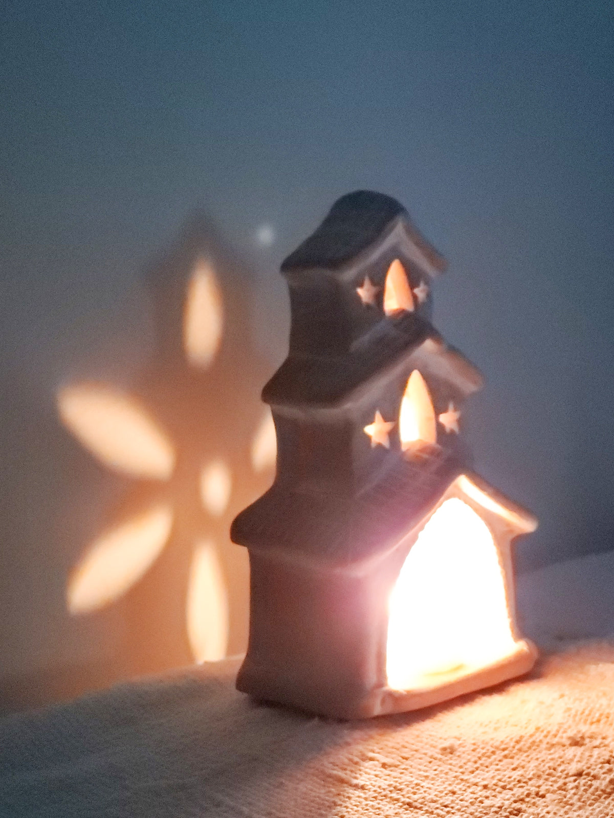 Cozy Glow Terracotta Tea Light Holder - House