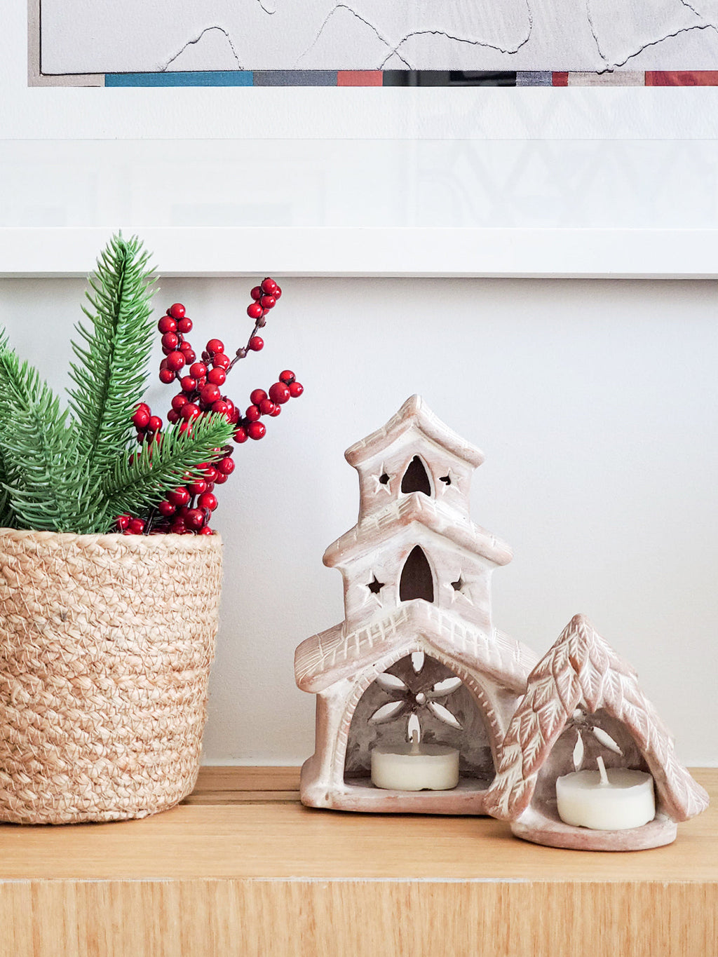 Cozy Glow Terracotta Tea Light Holder - House