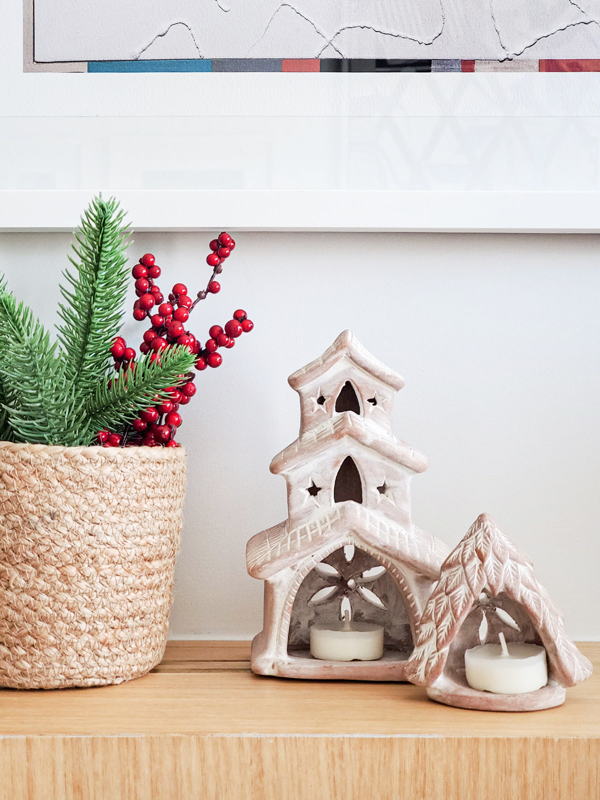 Cozy Glow Terracotta Tea Light Holder - House