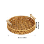Circular Rattan Serving Tray