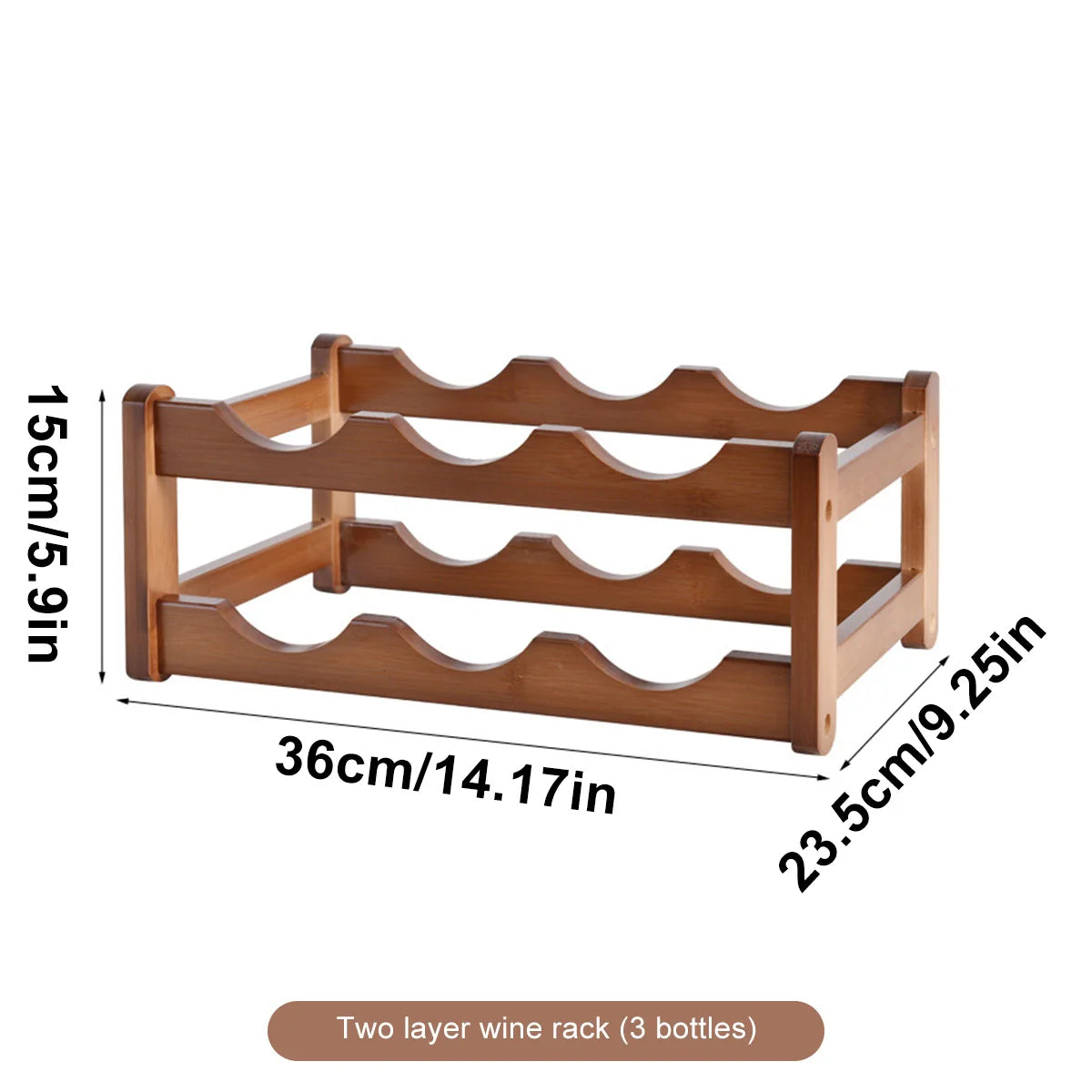 Two-Tier Bamboo Wine Rack