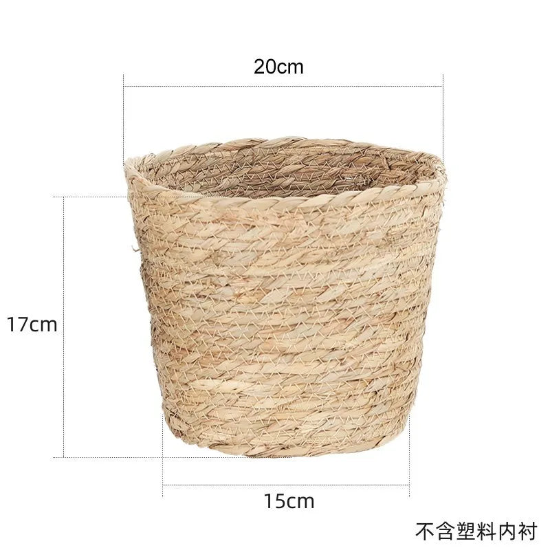 Straw Weaving Flower Plant Pot