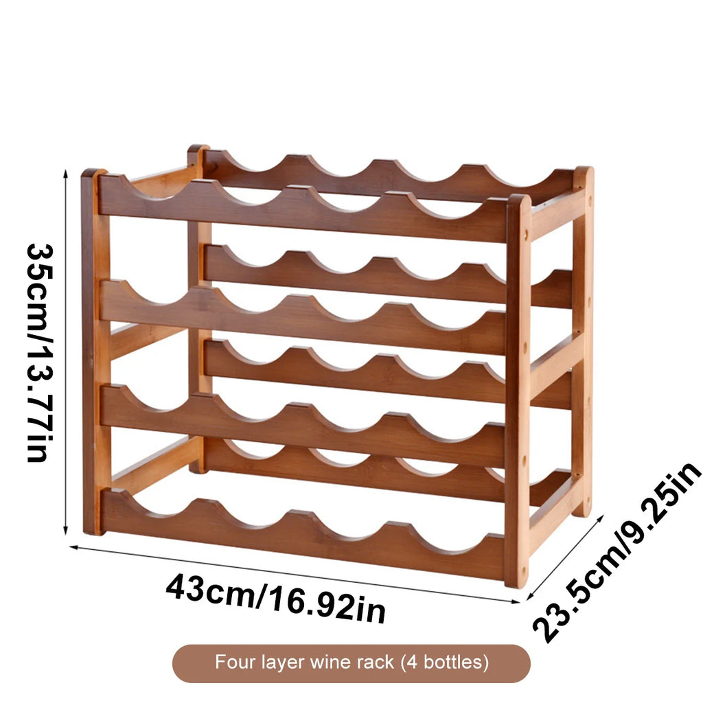 Multi -Tier Bamboo Wine Rack