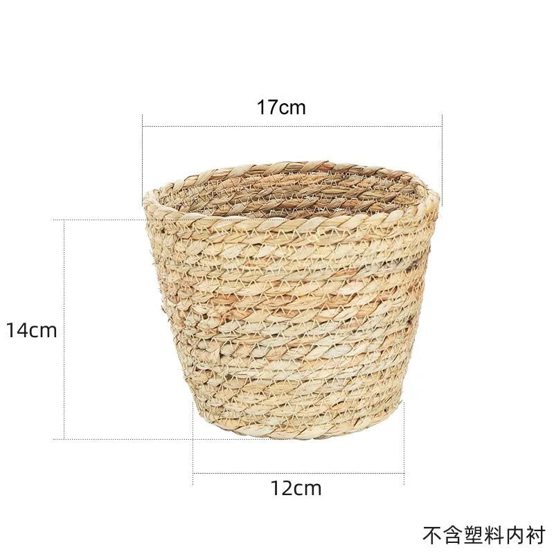 Straw Weaving Flower Plant Pot