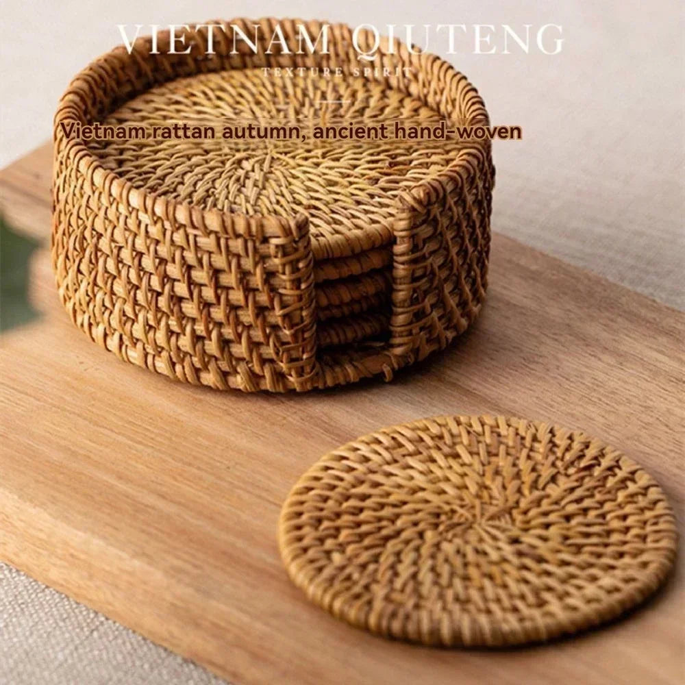 Handmade Rattan Non-Slip Coaster