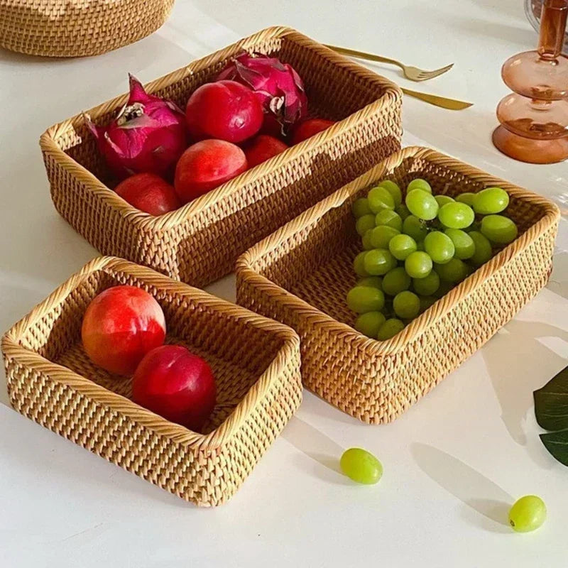 Rectangular Rattan Storage Basket