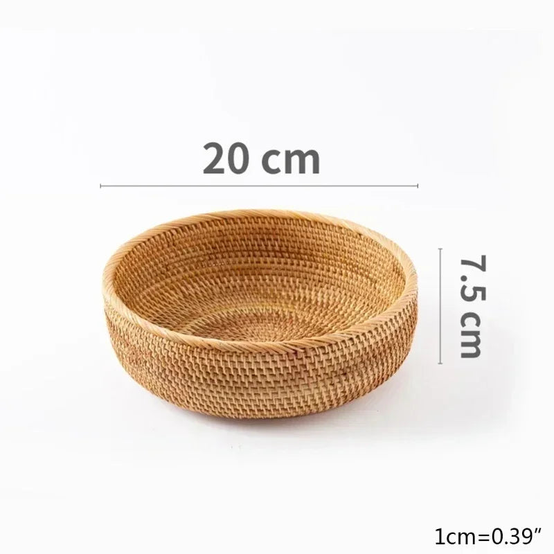 Circular Rattan Storage Basket