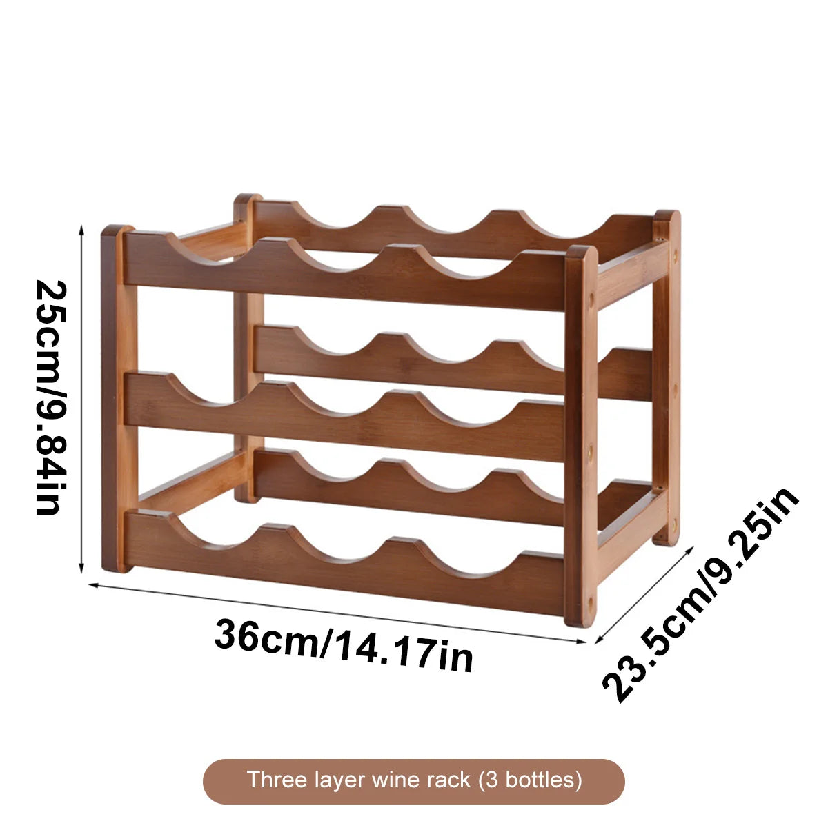 Three Tier Bamboo Wine Rack