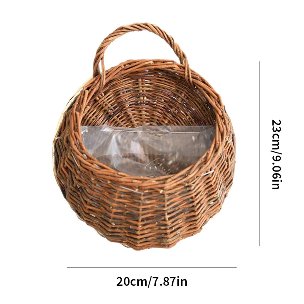 Handmade Wicker Rattan Hanging Planter Basket